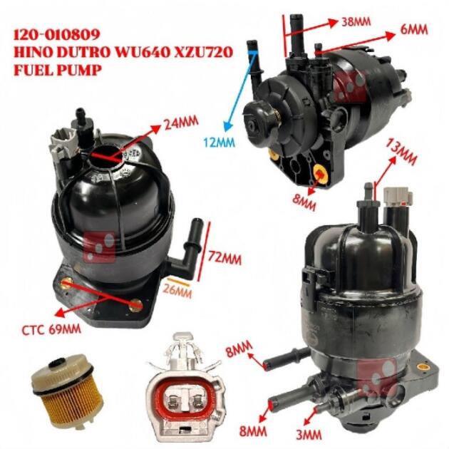 1501-10809 HINO DUTRO 300 WU640 600 720 XZU720 ZXU722 HAND PUMP ASSEMBLY
